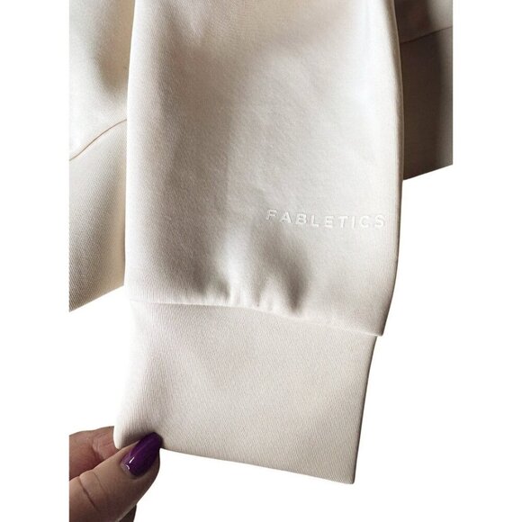 Fabletics Women's Sz M Plush Interlock Full-Zip Jacket in Cream (Egret) - Picture 8 of 10